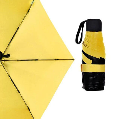 Compact, foldable umbrella in various colours offering premium weather protection and UV shielding