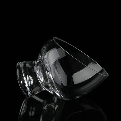 Diagonal Salad Cup with gold-edged rim and irregular shape design