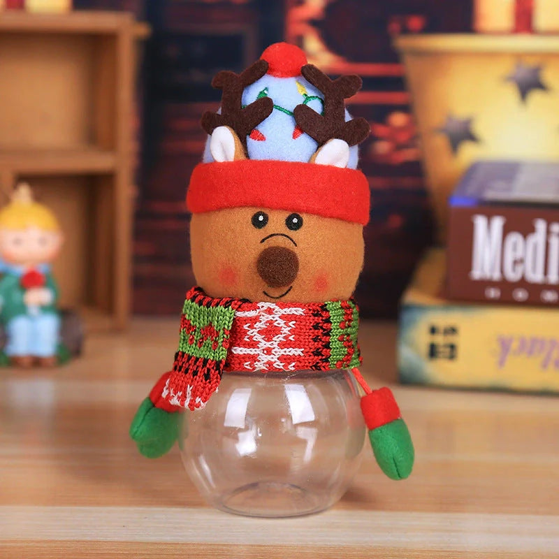 Christmas Candy Jar with festive toy lid for holiday treat storage