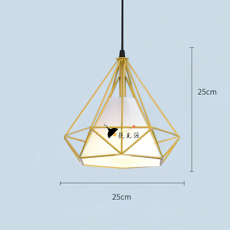 Wrought iron diamond chandelier in black, adjustable to 1.2m height for 10-15㎡ rooms with 80,000-hour LED