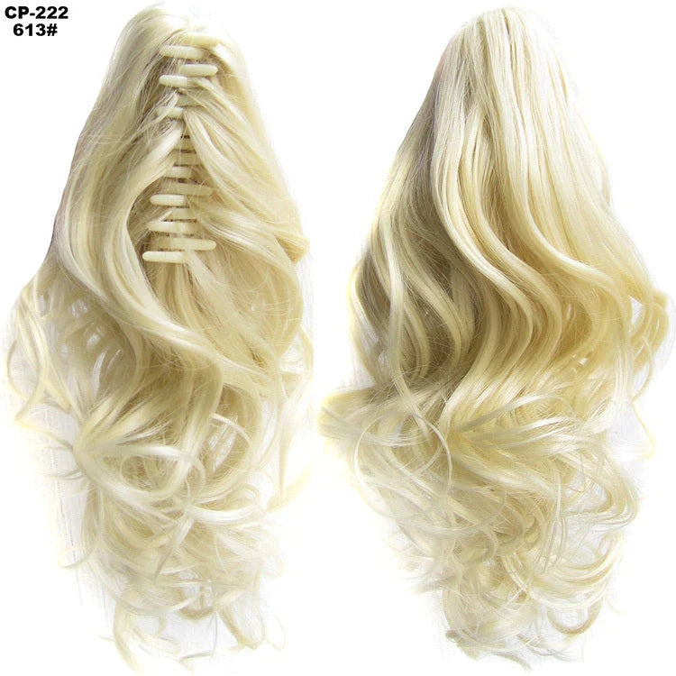 Stylish ponytail hair extension with natural-looking waves for a glamorous hairstyle