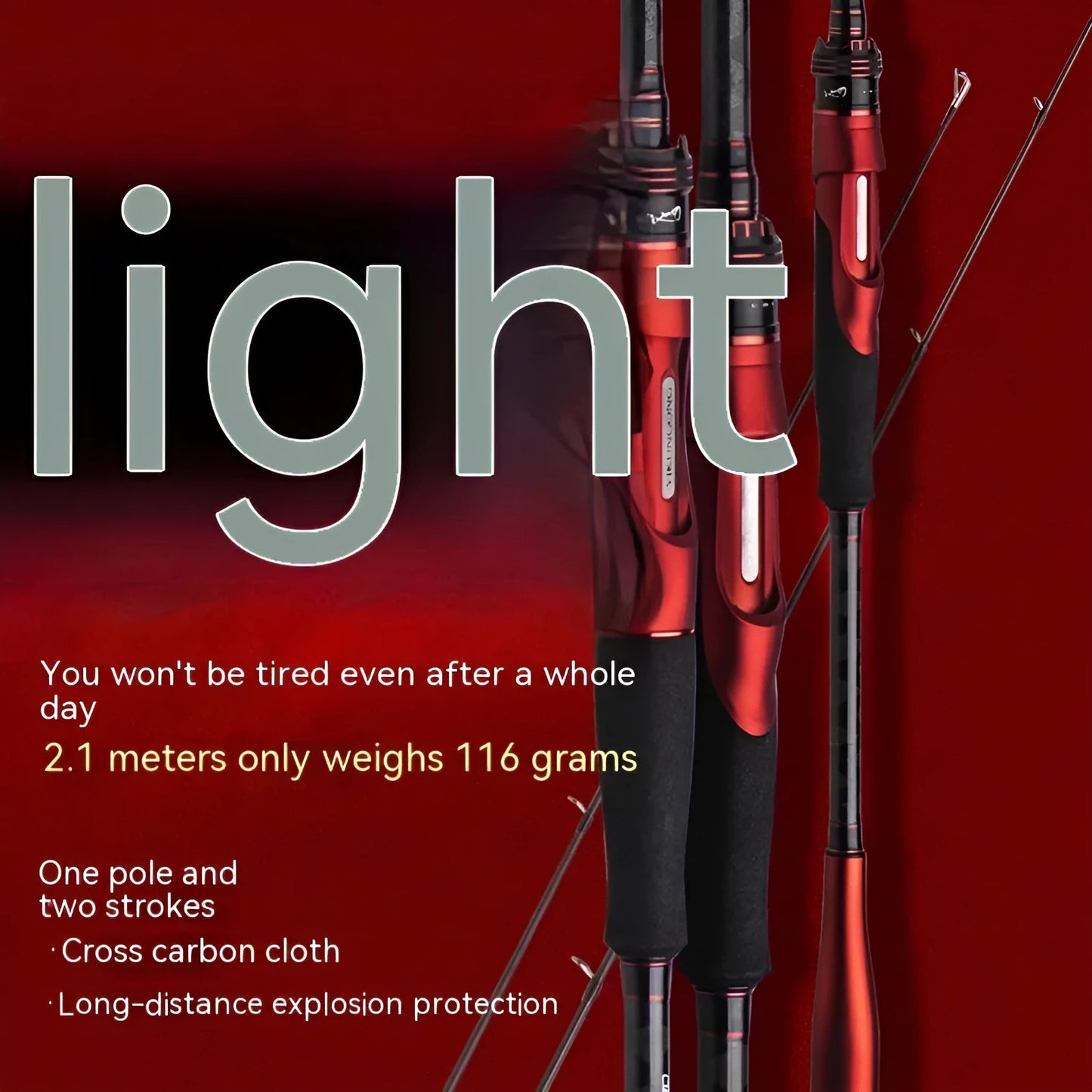 Carbon ultralight fishing rod showing straight handle and pikestaff style options
