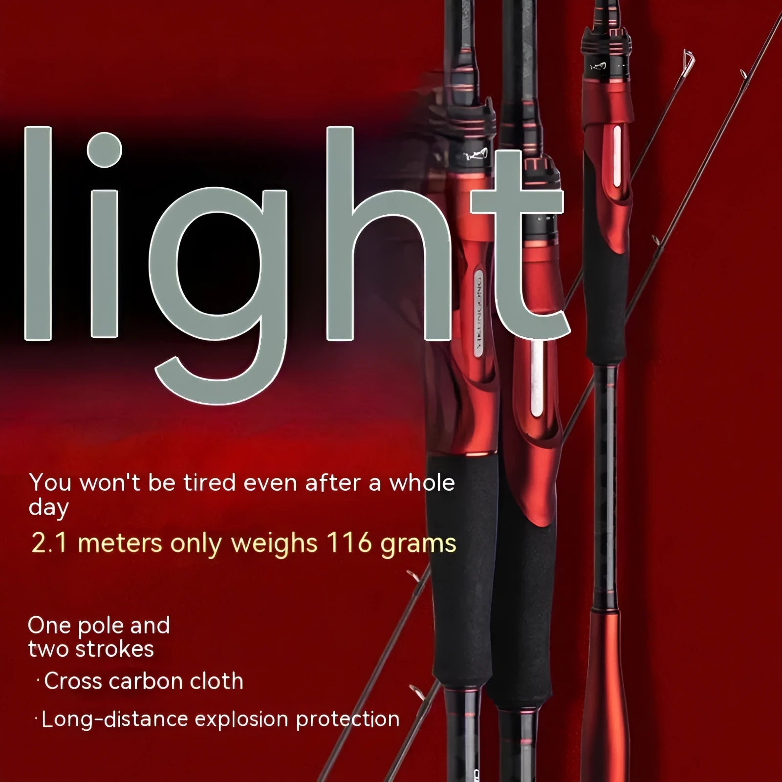 Carbon ultralight fishing rod showing straight handle and pikestaff style options