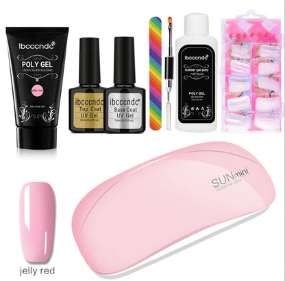 100-piece scaled nail crystal set with painless extension glue in six colours