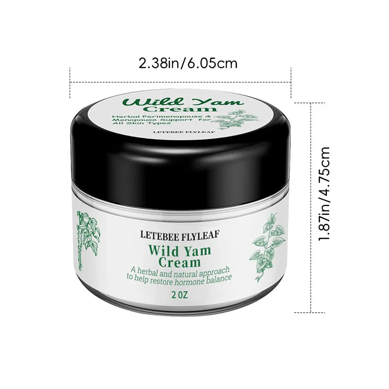 2 oz wild yam face cream container with screw-top lid, 6 cm diameter