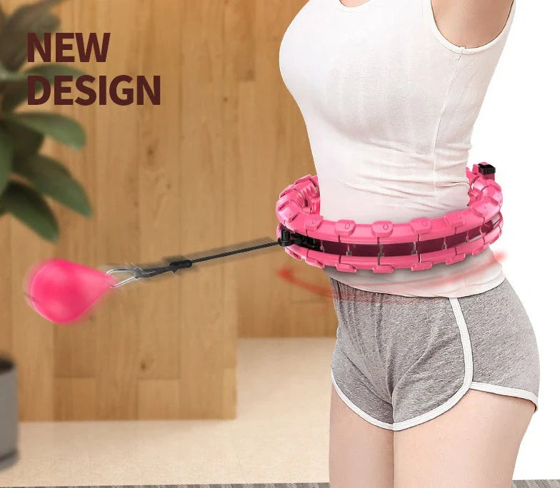 Adjustable waist slimming hoop with detachable knots for effective weight loss