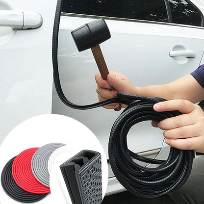 Universal car door anti-collision strip with steel disc for edge protection