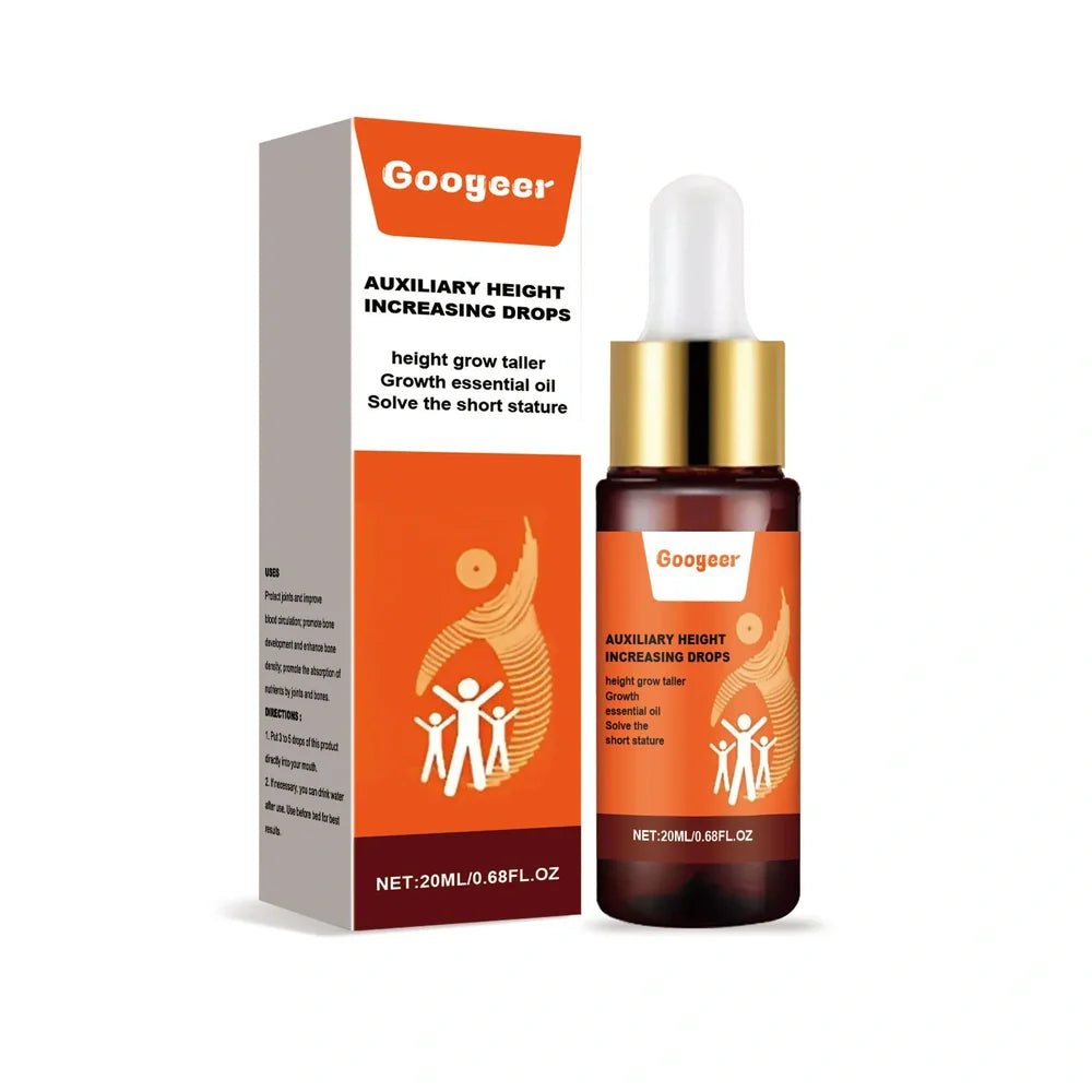Googeer Auxiliary Height Increasing Drops 20ml bottle with peppermint extract and vitamin B1