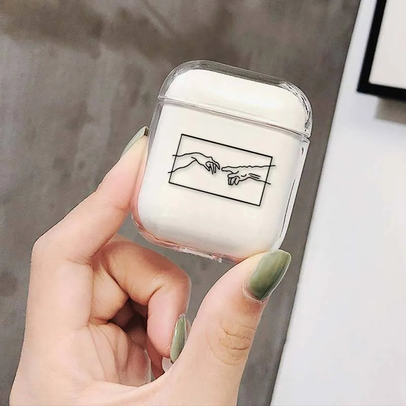 Transparent plastic protective case for Apple AirPods and AirPods Pro headphones