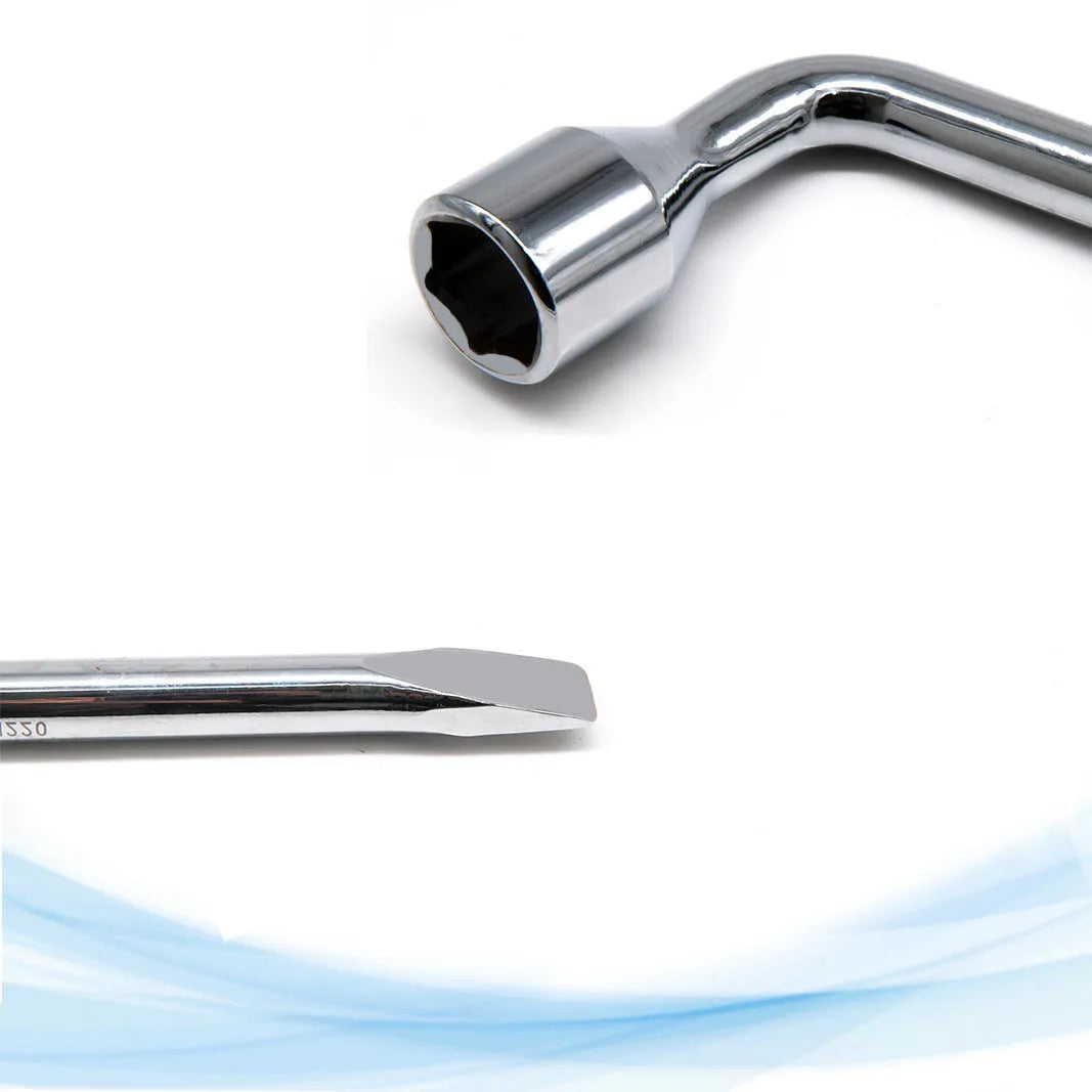 19mm socket wrench with L-shaped design made from CR-V steel for automotive repair