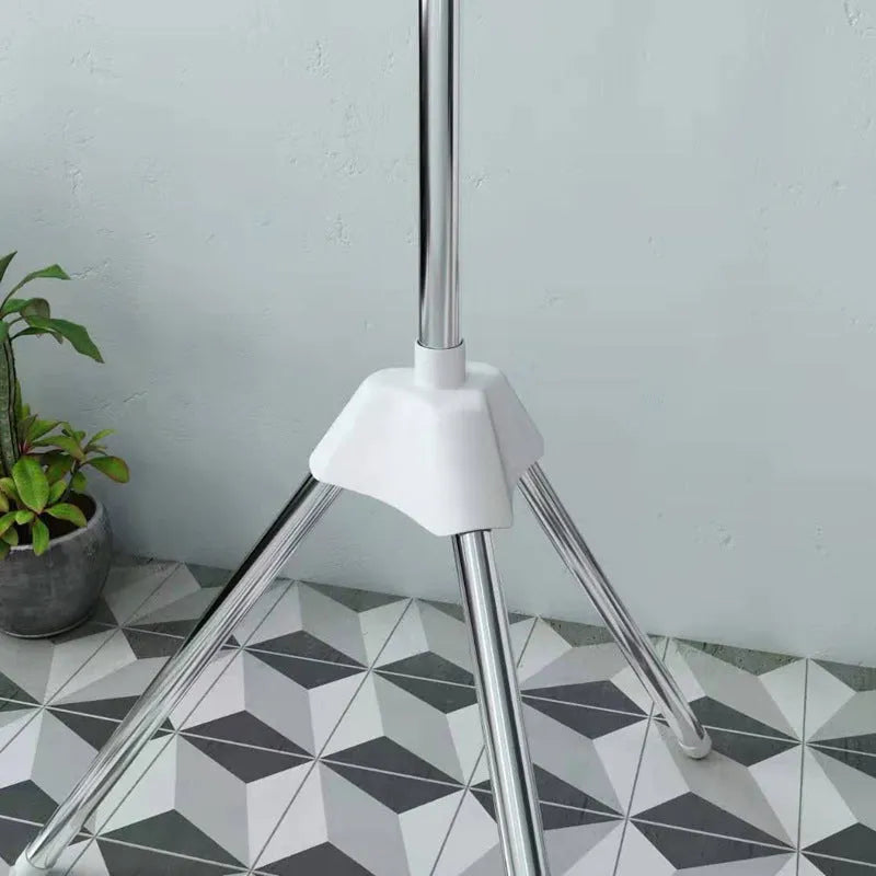 Three-layer stainless steel drying rack with plastic clips for socks, ties and small garments