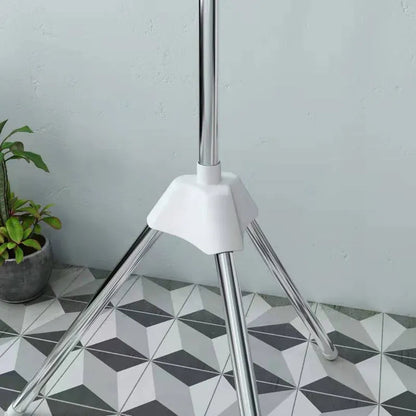 Three-layer stainless steel drying rack with plastic clips for socks, ties and small garments