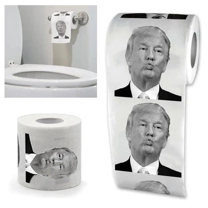 Hillary Donald Trump Roll It toilet paper, 100% wood pulp, 240 knots per roll