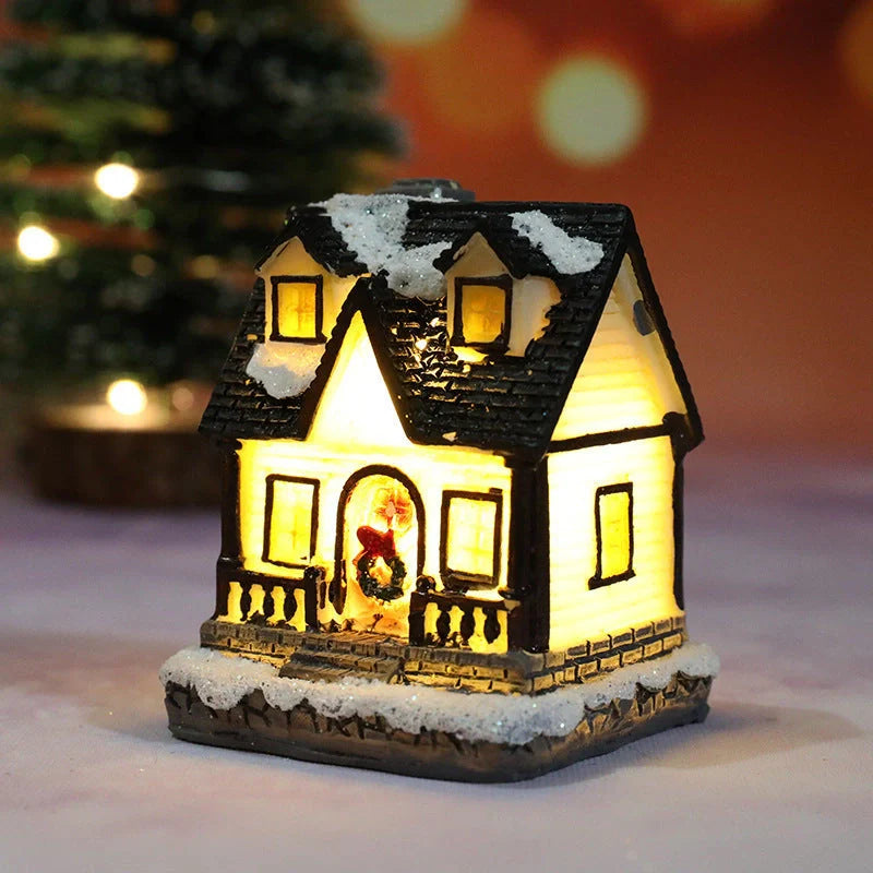 Christmas Decorations Micro Landscape Resin House with intricate design, 4cm * 6.5cm * 9cm