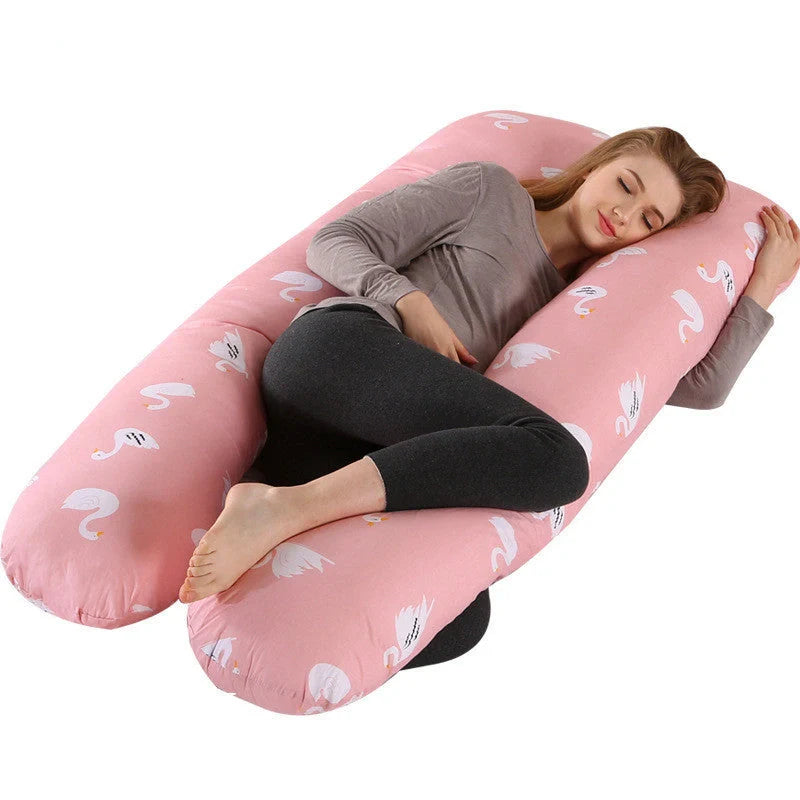 Comfort U-Shape Pregnancy Pillow with removable pure cotton cover for expectant mothers