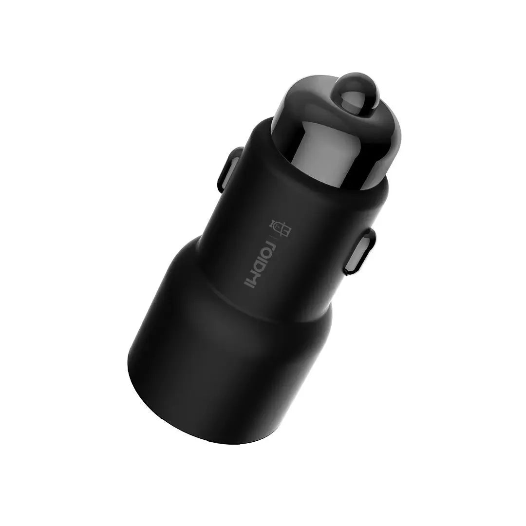 Black Ruimi 3S dual USB car charger for fast charging phones and tablets in vehicles