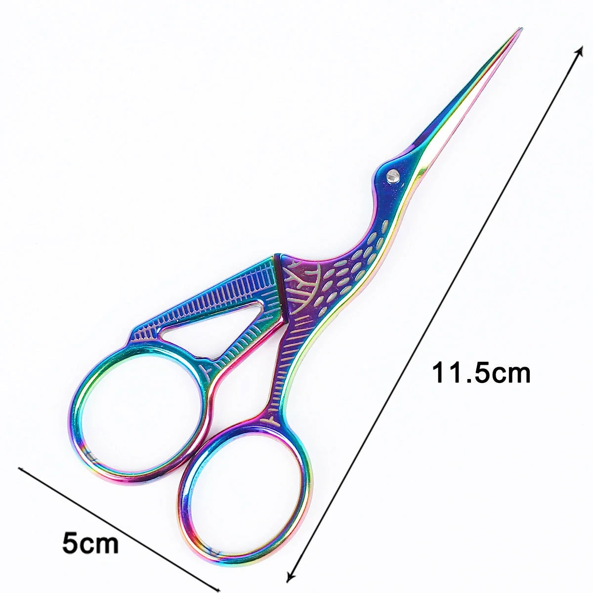 Elegant crane-shaped embroidery scissors crafted from premium stainless steel for precise, effortless cutting