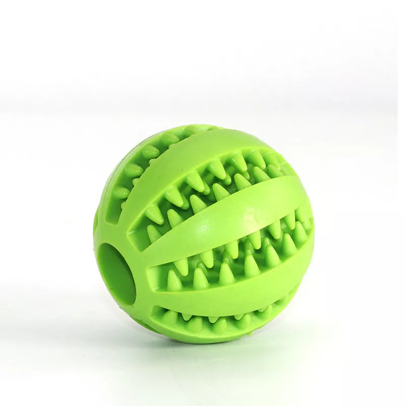 Vibrant watermelon-coloured rubber dog molar toy for durable chewing fun