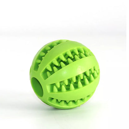 Vibrant watermelon-coloured rubber dog molar toy for durable chewing fun