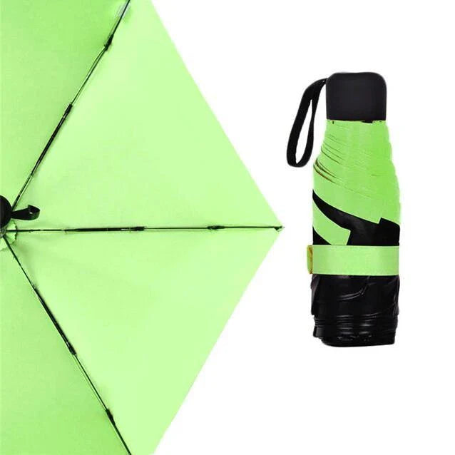 Compact, foldable umbrella in various colours offering premium weather protection and UV shielding