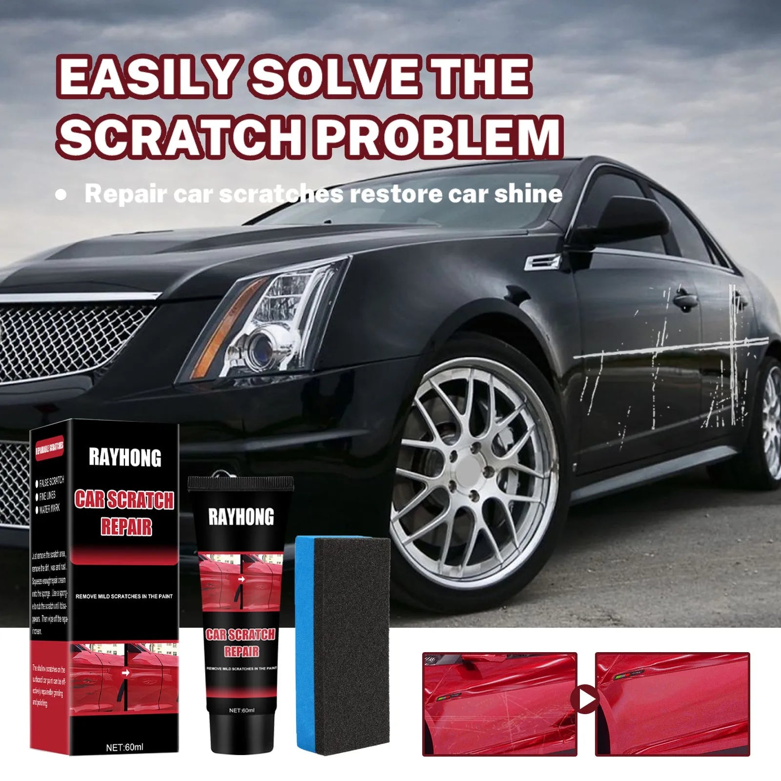 60ml automotive scratch repair wax stick for paint surface maintenance