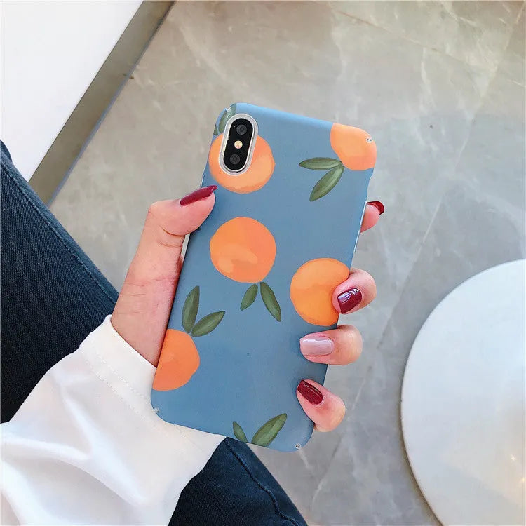 Orange phone case with retro design, available for multiple iPhone models including iPhone 11, iPhone XR, iPhone XS, iPhone 7 Plus, and iPhone 6 Plus