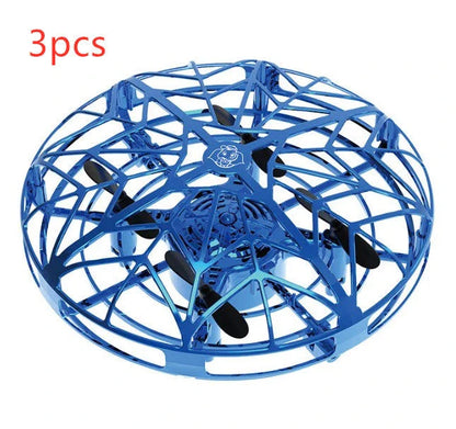 Futuristic mini drone helicopter with UFO-inspired design, automatic obstacle detection, and intuitive controls