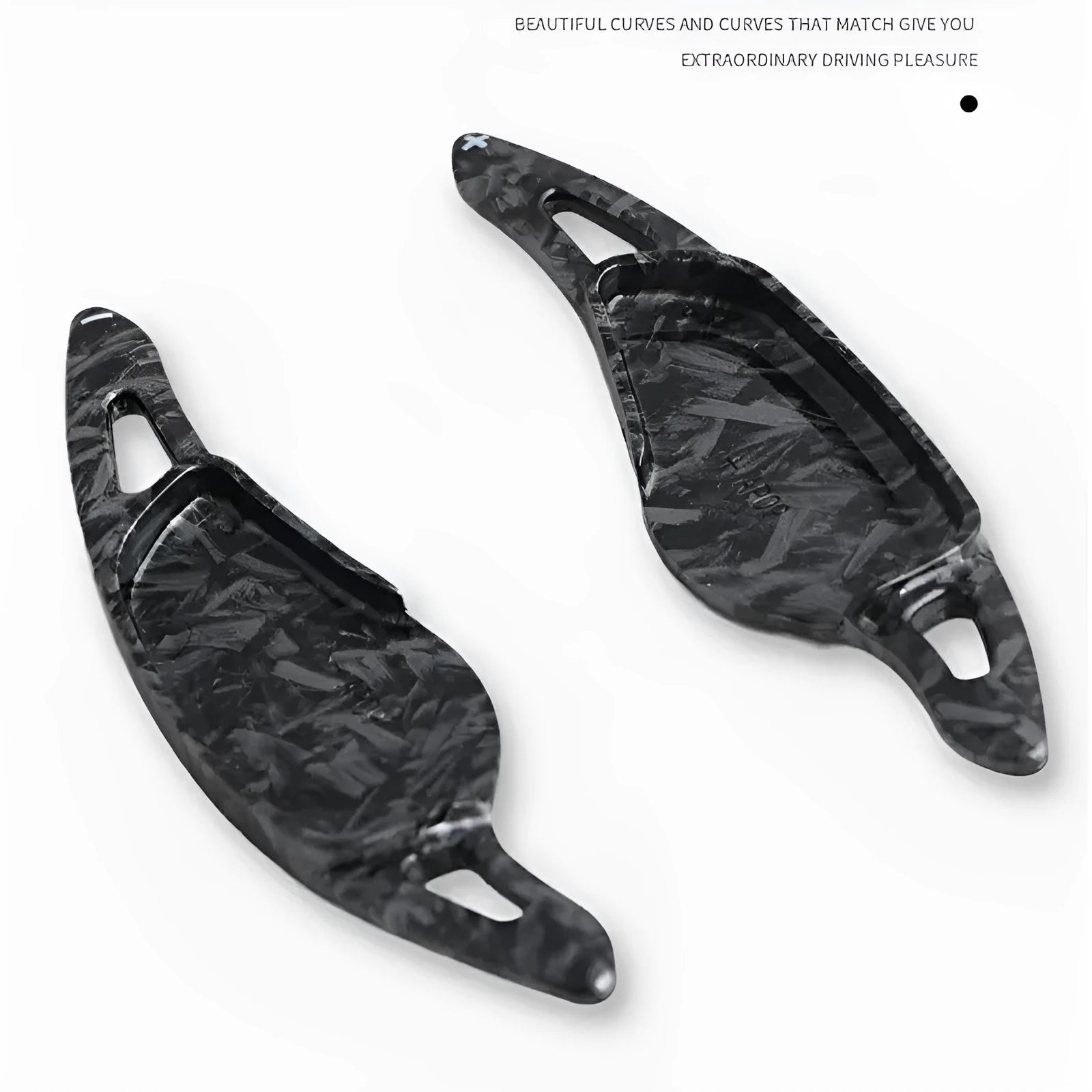 Carbon fibre steering wheel paddle shifters in various finish options for car interior modification