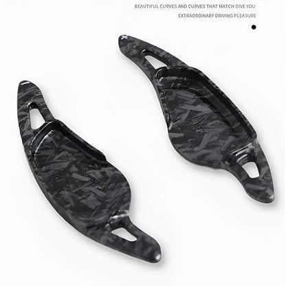 Carbon fibre steering wheel paddle shifters in various finish options for car interior modification