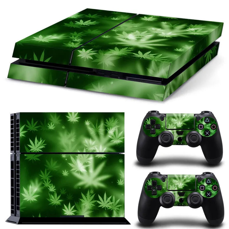 PS4 console protective film in various style designs showing 0.001mm thickness