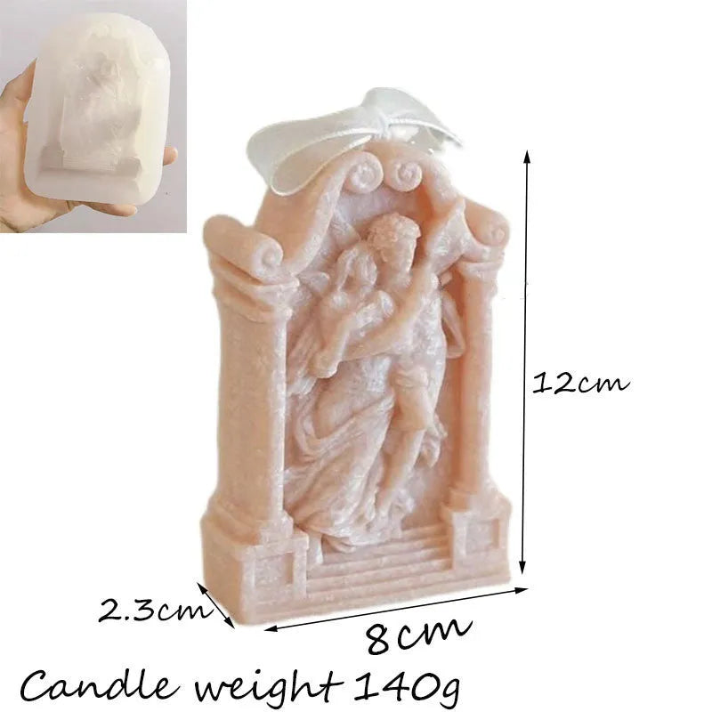 Ancient Greek couple angel silicone mould for baking, candles, soap and crafts
