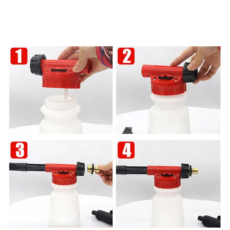Foam pot high pressure water gun with ABS plastic body and TPR handle for garden spraying tasks