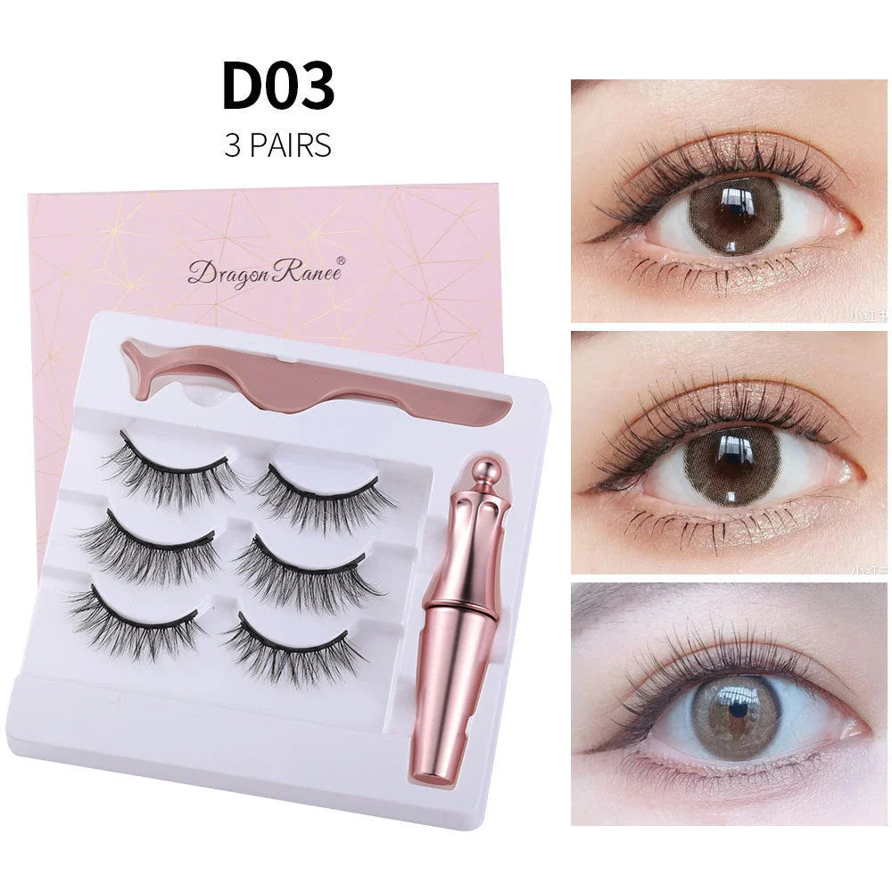Magnetic Lash and Eyeliner Set with Premium Faux Mink Lashes, Magnetic Eyeliner, and Applicator Tools