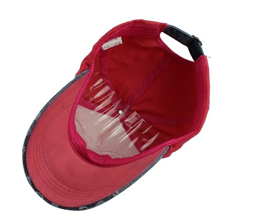 Cotton Baseball Hip Hop Cap with extended visor in vibrant colours