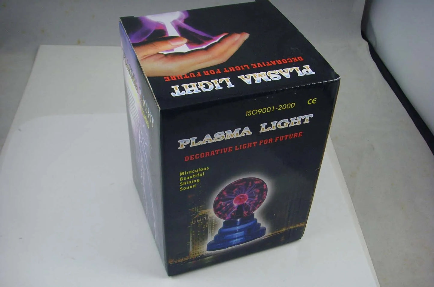 Colourful USB magic ball light with 7.62 cm glass sphere on ABS base