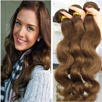 Brown human hair hood wig with natural-looking bangs and length options from 12 to 26 inches
