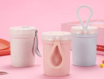 Eco-friendly wheat straw lunch box with flexible lock seal, microwave-safe