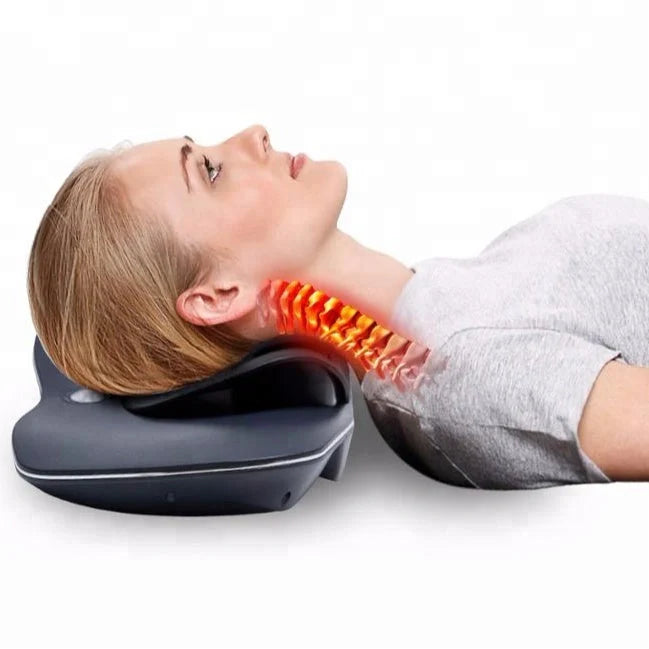 Adjustable Air Soft Brace Neck and Waist Massager in black