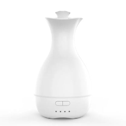 White or pink ultrasonic aromatherapy vase humidifier with night light and 200ml water tank