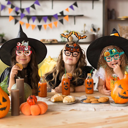 Halloween paper glasses decorations in multiple style options for photo props and party scene decoration