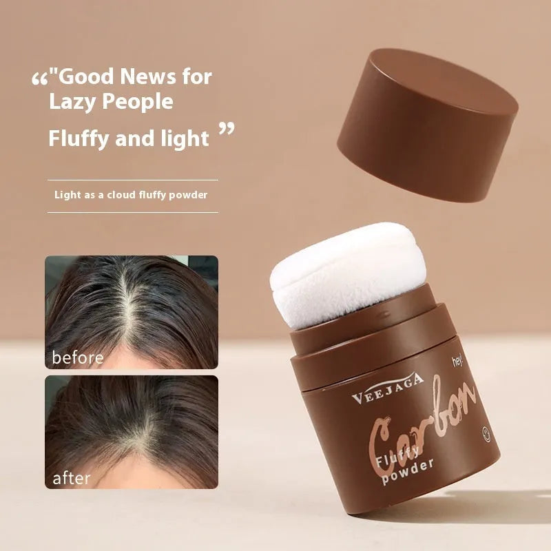 Veejaga Mattifying Powder compact for bangs, hairline, and face oil control in transparent and brown shades.
