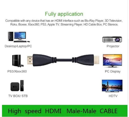 Gold plated HDMI cable with male connectors available in six length options
