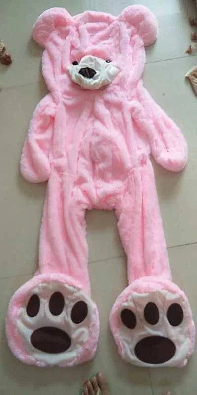 Colossal plush teddy bear in various sizes and colors, featuring a premium leather exterior and soft, cuddly interior