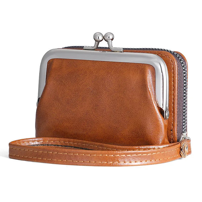 Ladies buckle coin purse with 4-inch metal clip closure in five colour options