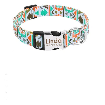 Custom dog collar with engraved tag in various colours and sizes