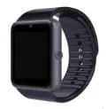 Black smart watch with 1.54-inch touchscreen display and silicone strap on a wrist
