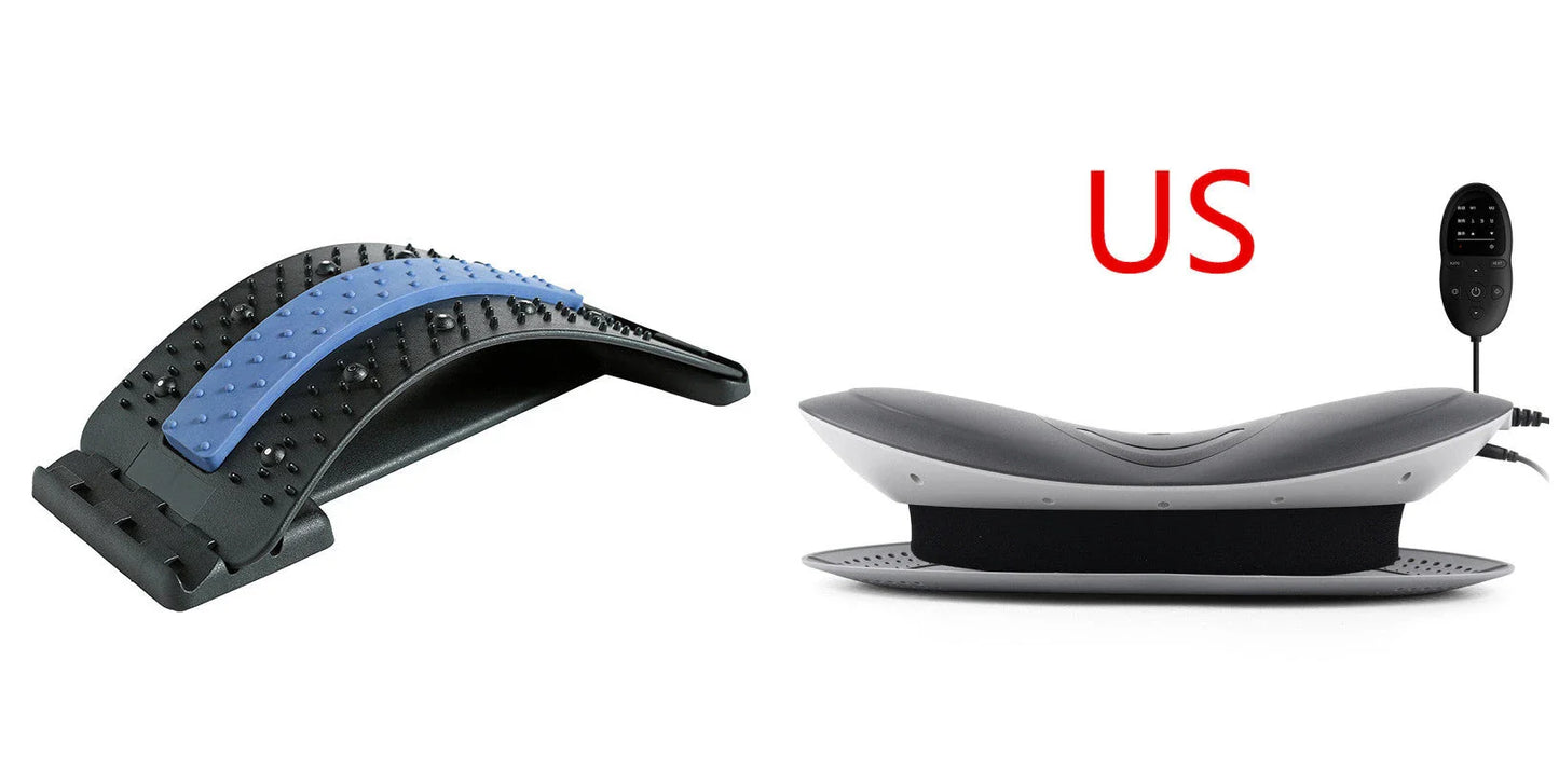 Premium lumbar support massage device with intelligent traction, heat therapy, and vibration massage functions for relieving back pain and muscle fatigue