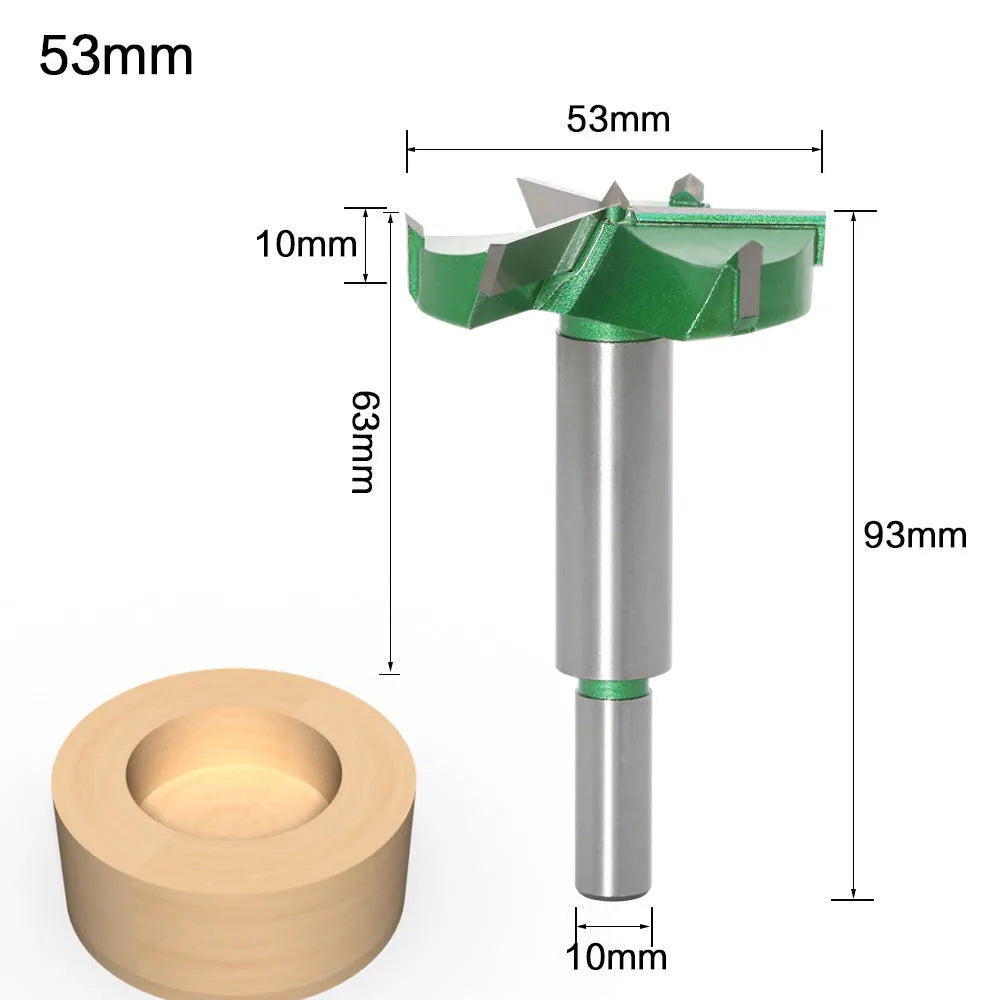 Three-edge cemented carbide woodworking hole opener milling cutter with 50mm blade.