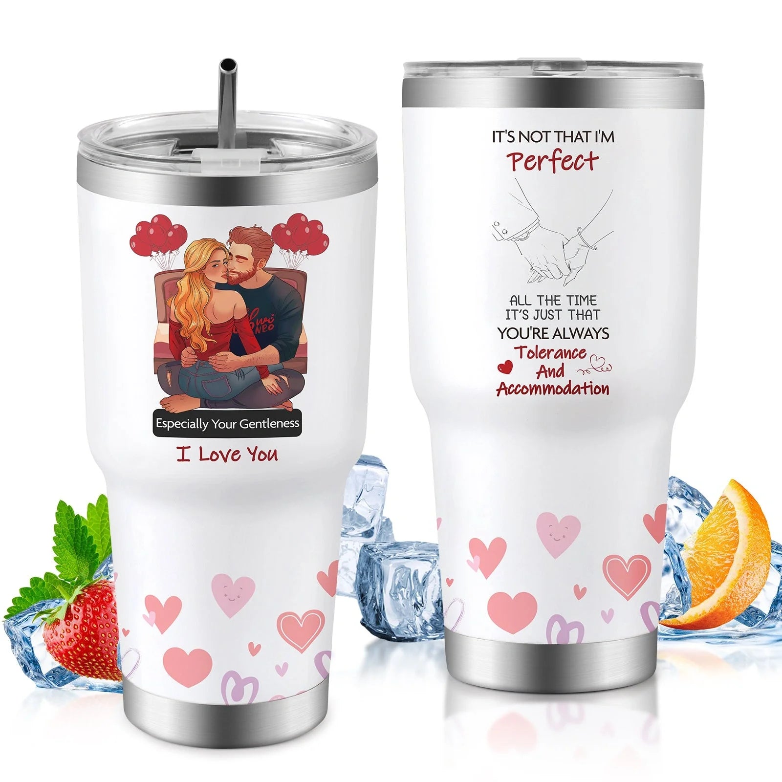 30oz insulated travel mug for car, keeps drinks hot or cold, spill-proof lid