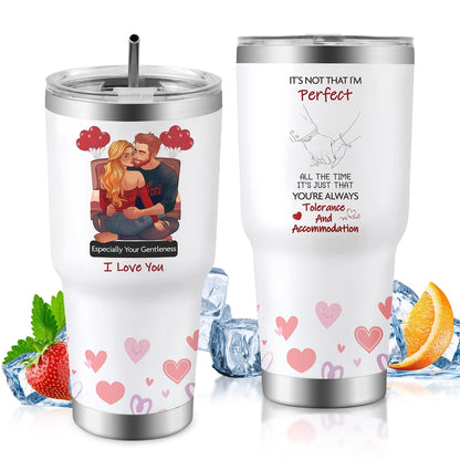 30oz insulated travel mug for car, keeps drinks hot or cold, spill-proof lid